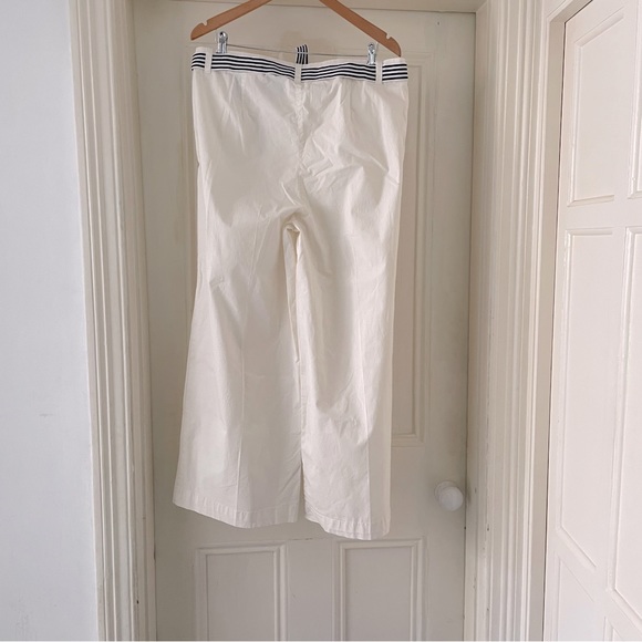 Marks & Spencer / M&S Ivory / Cream Wide Leg Trousers - Ribbon Belt - UK 18 R - Picture 3 of 4